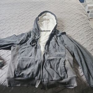 Cozy Gray Sherpa-Lined Hoodie